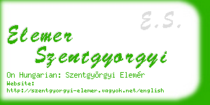 elemer szentgyorgyi business card