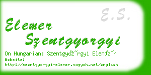 elemer szentgyorgyi business card